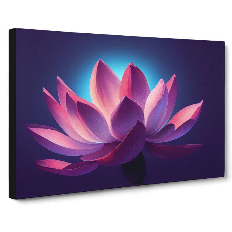 Appealing Lotus Flower - Wrapped Canvas Print, 50cm H x 76cm W x 3cm D