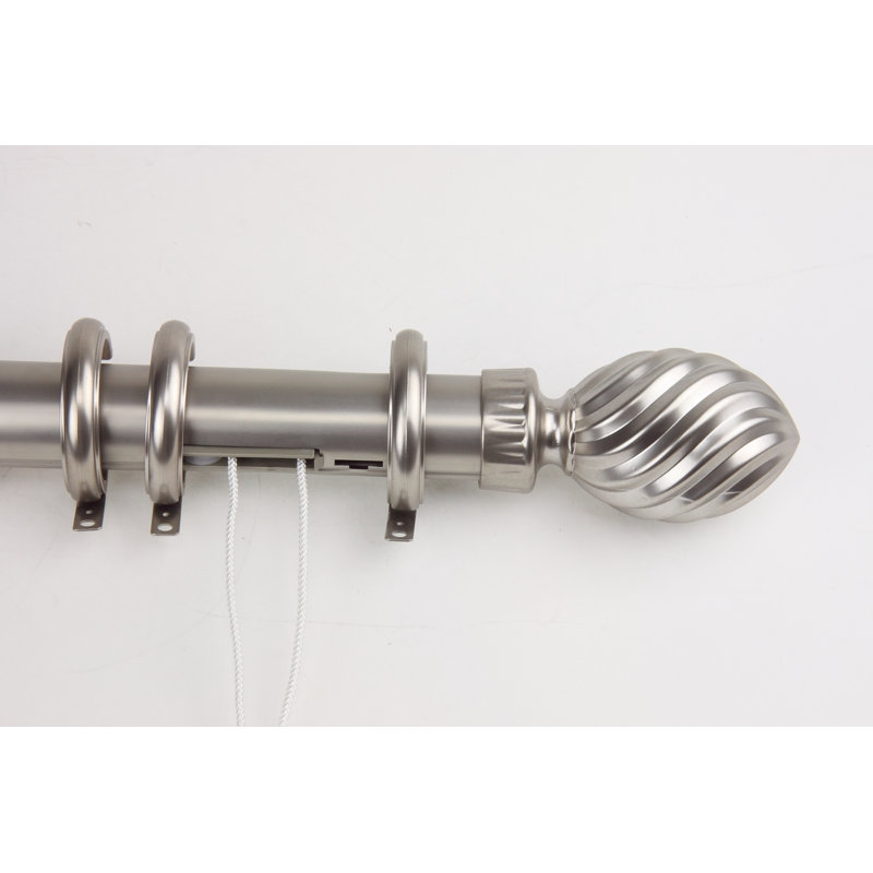 Elite Traverse Marquise Centre ouvert Rideau Rod et Set Hardware, 84" - 156" W, Nickel satiné