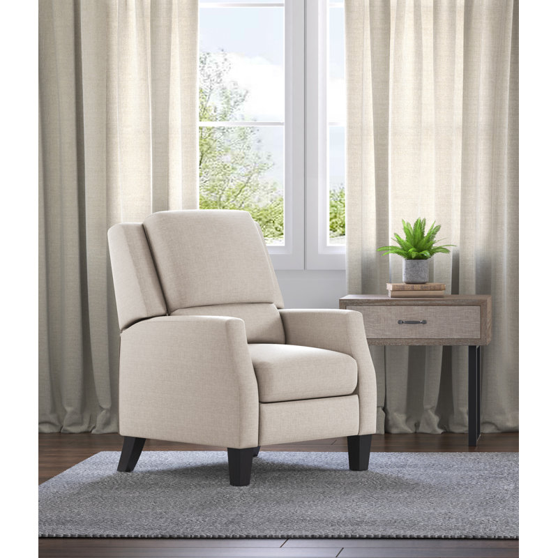 Sand Microfiber Recliner Accent Chair with Metal Legs