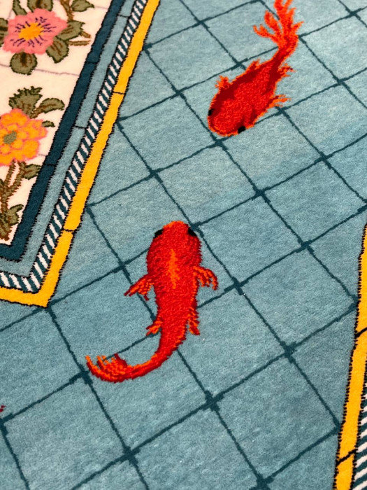 Tapis unique en laine et soie Jakeela