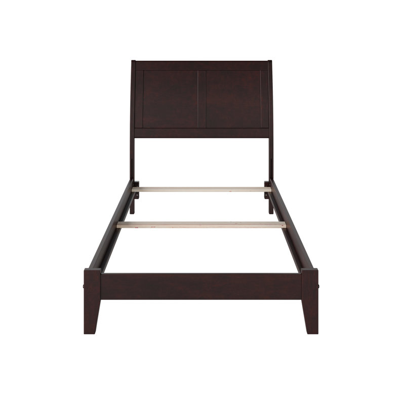  Lampley Solid Wood Foundation Bed , Espresso, Twin