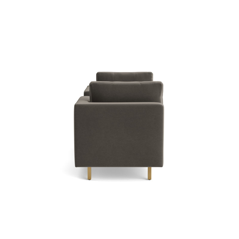 Hunter Bench, Performance Velvet - Graphite, Brushed Brass