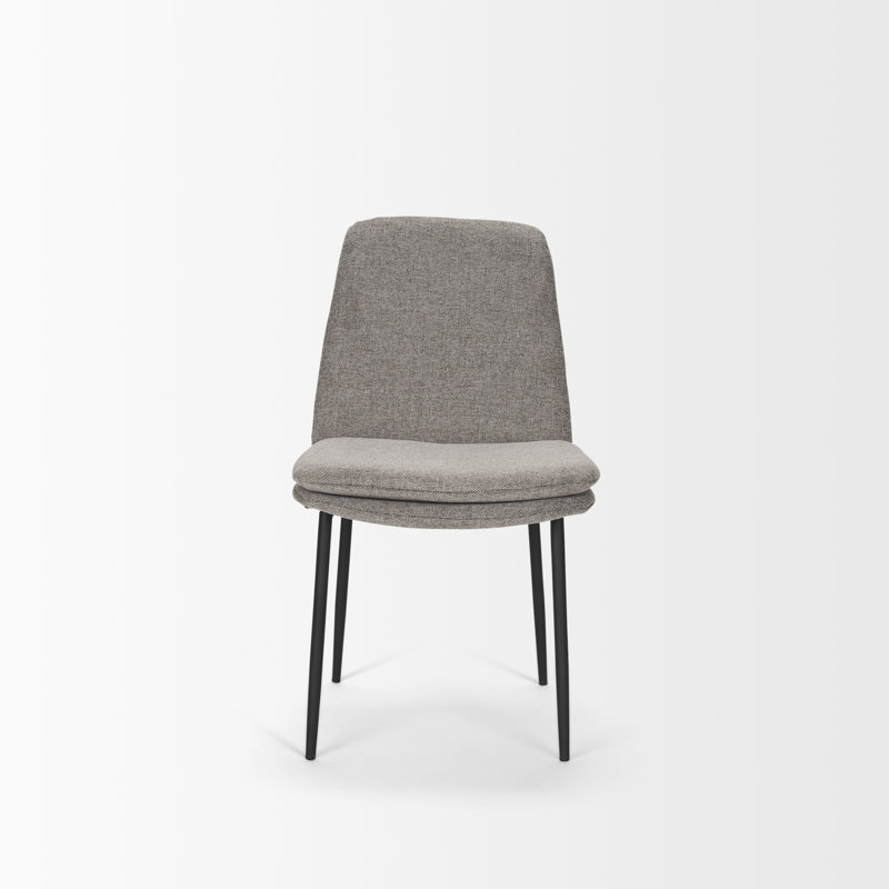 Mills 19'' H Upholstered Metal Side Chair, Gray