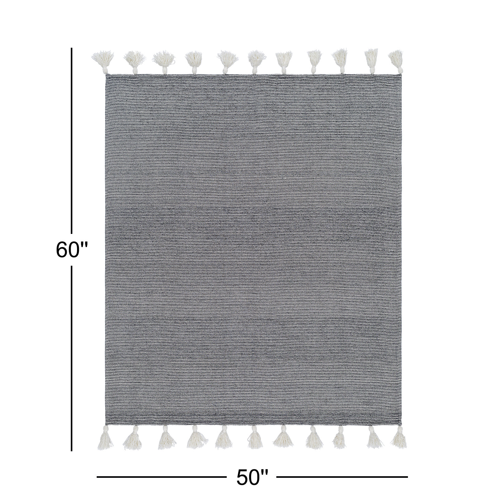 Becki Owens x Livabliss Kapri Handmade Throw Blanket, Light Beige/Black