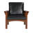 Leick Home Mission Impeccable Solid Wood Reclining Arm Chair With Faux Leather Seat