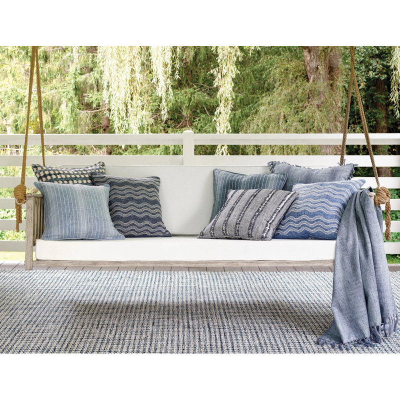 Coastal Blue Handwoven Indoor/Outdoor Rug, Runner 2'6" x 8'