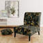Fauteuil de chambre or et bleu Luxury Damask Symphony IV - Velours