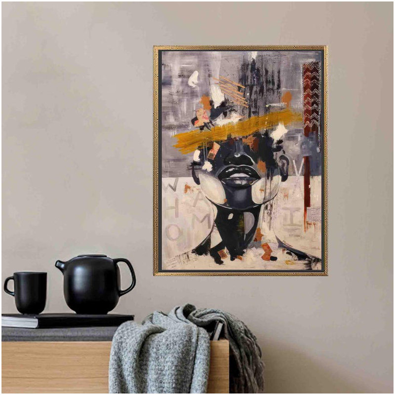 Print on Canvas, 70 cm H x 100 cm W, Gold Floater Framed