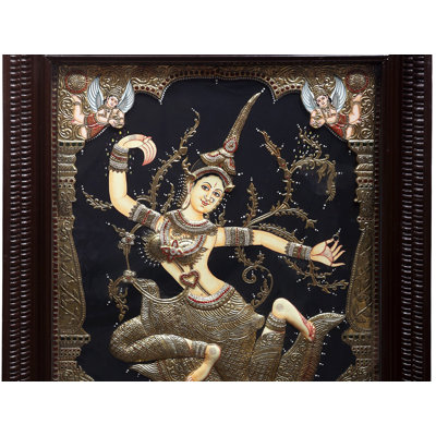Devi Sita Tanjore Painting in the Idiom of Thai Temple Murals | Traditional Colours With 24K Gold