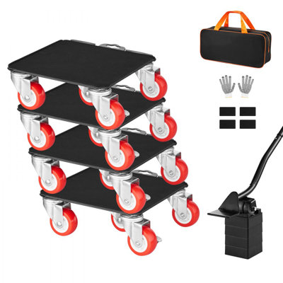 Chariot de manutention pour meubles, charge maximale de 1578 kg, chariot robuste avec 5 roues pivotantes à 360°, panneau en acier au carbone, ensemble de glissements pour meubles (électroménager, canapé, réfrigérateur, laveuse).