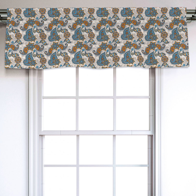 Sateen Paisley Ruffled Window Valance
