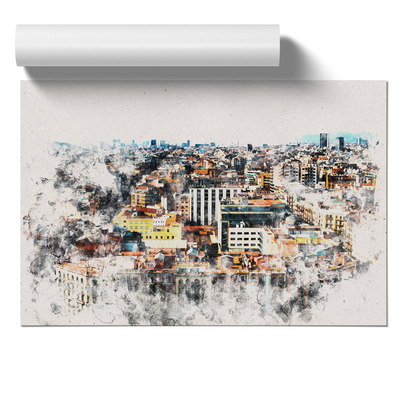 Rooftops Of Barcelona In Spain - No Frame Painting, 59cm H x 84cm W x 0.1cm D