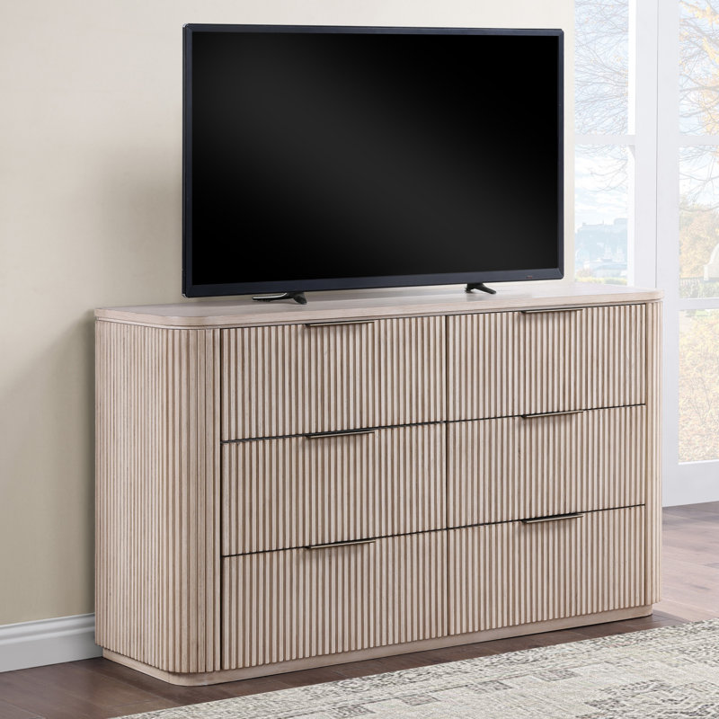 Commode en bois 65 po Kher Jinn, Brun clair