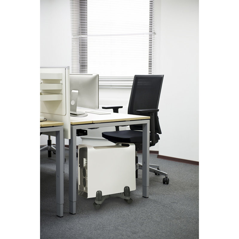 Adjustable Black Mobile CPU Stand with Swivel Casters