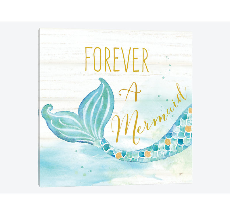 «Mermaid Tale I», impression sur toile, H 26 po x l 26 po x P 1,5 po, Toile tendue, Pas de tapis
