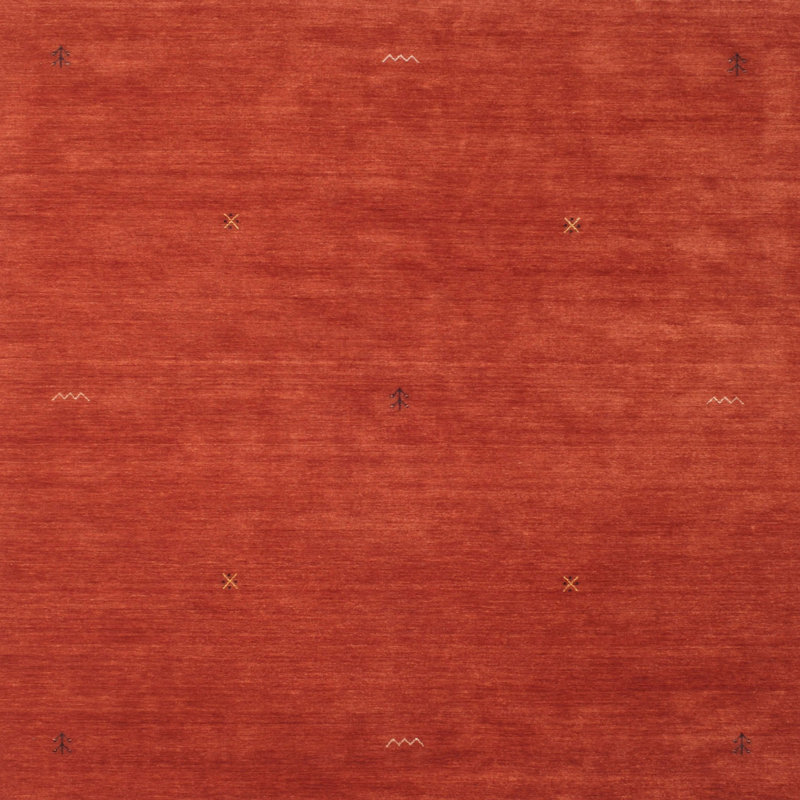 Tapis de zone rouge contemporaine, Carré 3 pi
