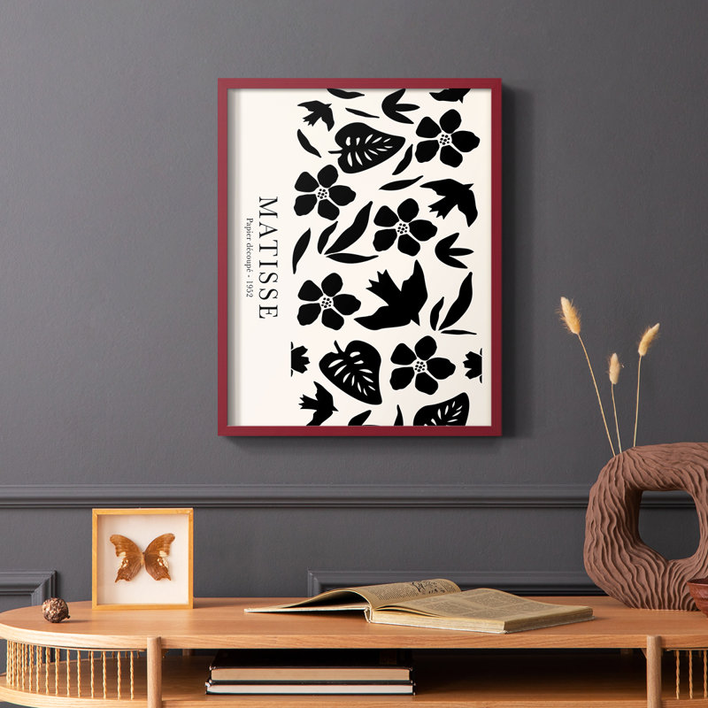 Matisse CCLXIII Framed Print - Solid Wood, 10" H x 8" W, Red