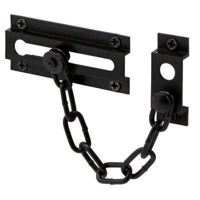 Serrure de porte Prime-Line avec chaîne extrudée, finition noir mat (paquet de 1)