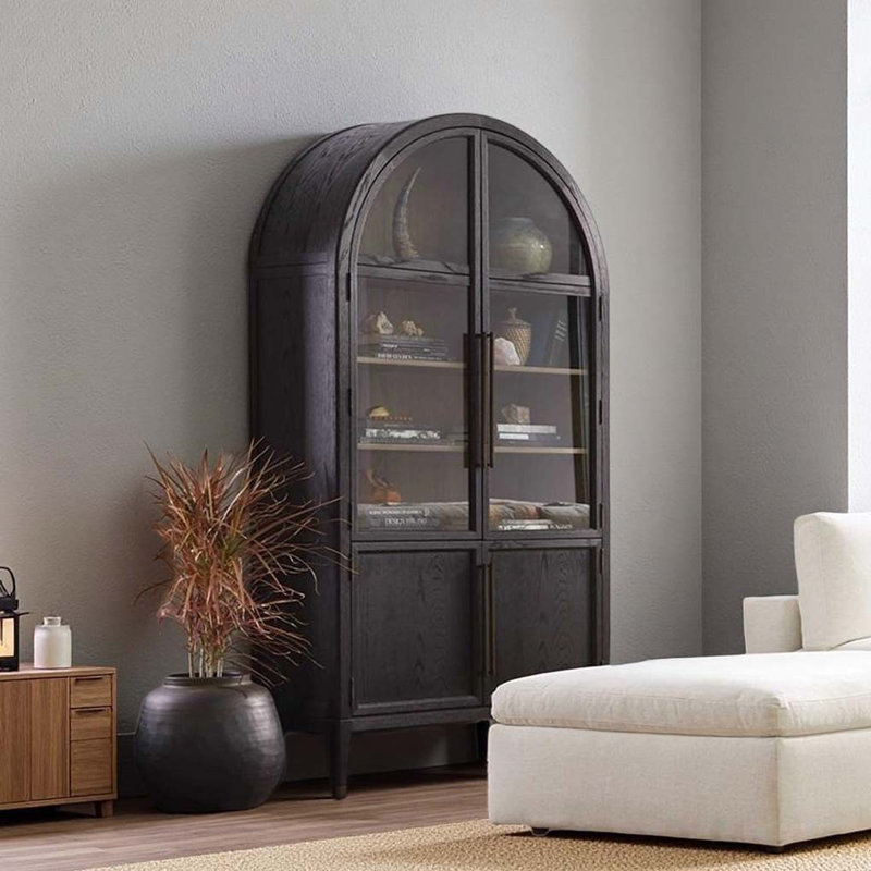 Vintage Solid Wood Arched Bookcase