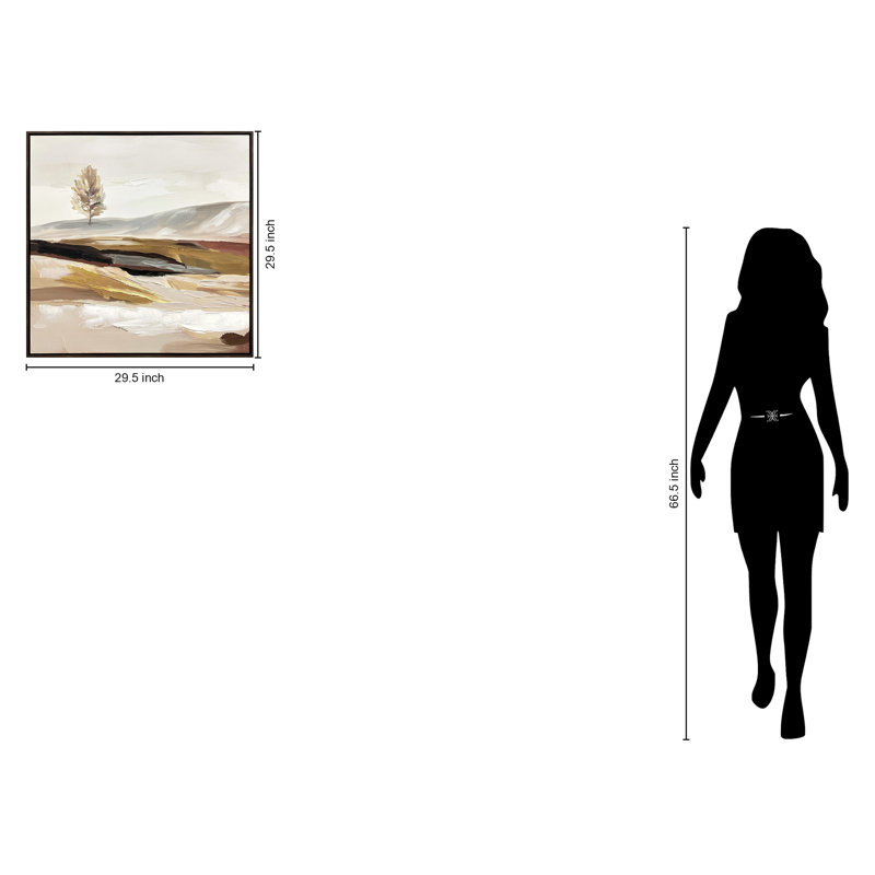 Art mural encadré solitaire «Solitaire Serenity I» - 30 po x 30 po - cadre brun