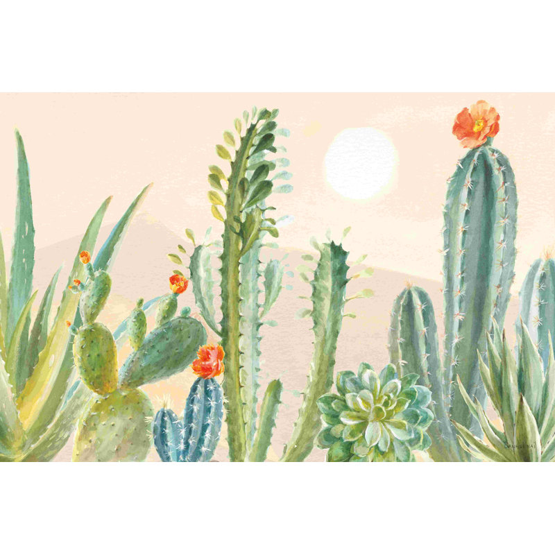 «Desert Greenhouse I» par Danhui Nai - peinture sur toile tendue, H 32 po x l 48 po