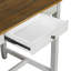 Ensemble de table de bar de 36 po de hauteur avec prise de courant, table basse industrielle avec 2 tabourets rembourrés, ensemble de 3 tables de bar et chaises pour le salon, la salle à manger, brun-1327942357-1327942355