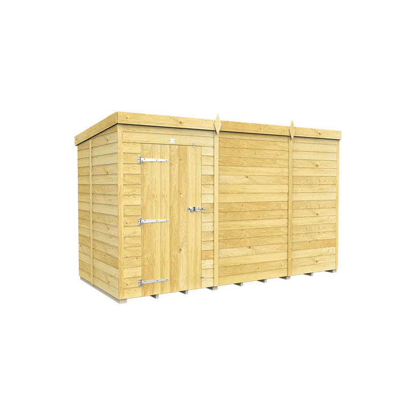 11ft x 5ft Pent Shed - Single Door without Windows