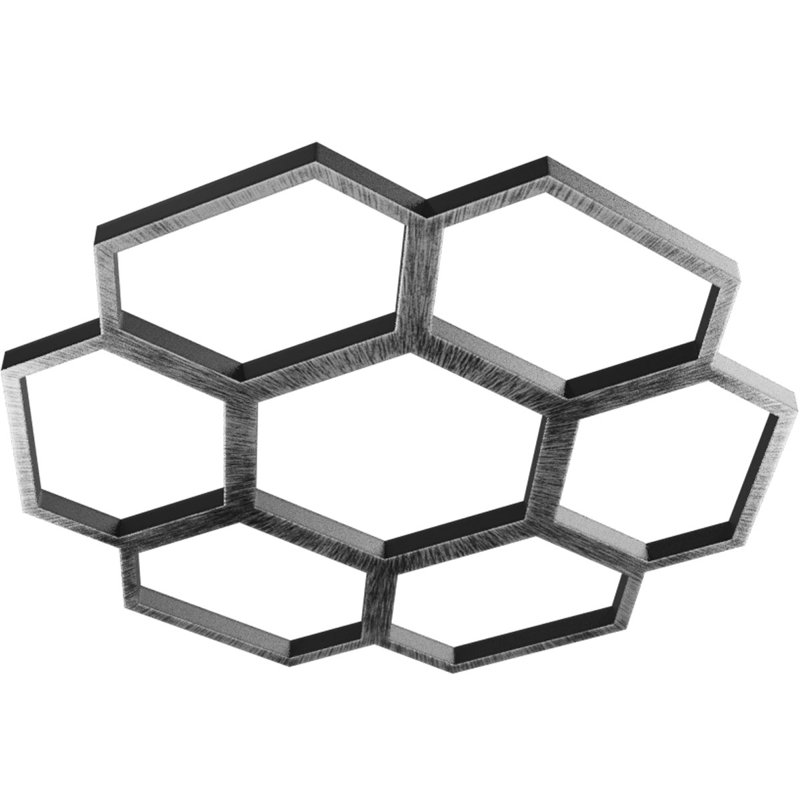 Médaillon de plafond 40 po x 40 po x 17 1/8 po x P 1 po Florin, H 40 po x l 40 po x P 1 po, Argent antique