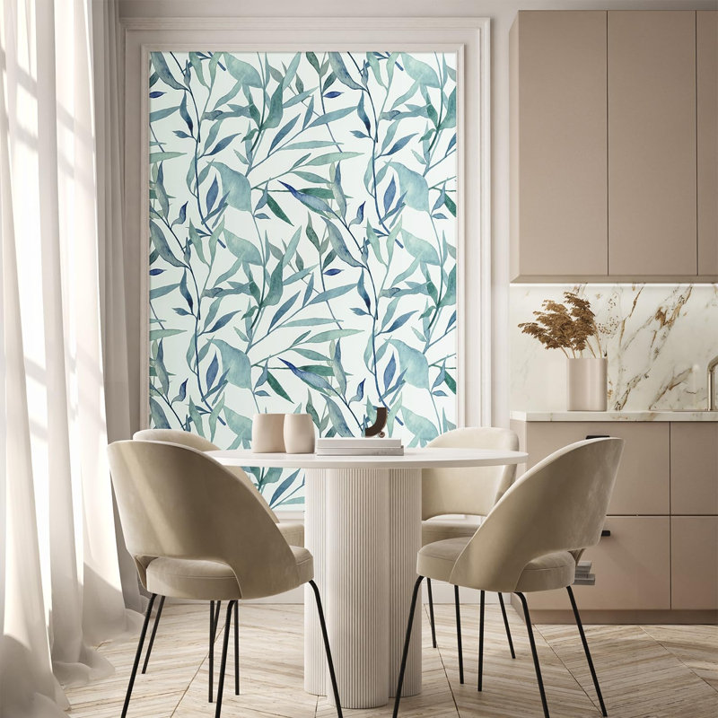 Feuilles tropicales aux tons verts frais botaniques, L 96 po x l 48 po