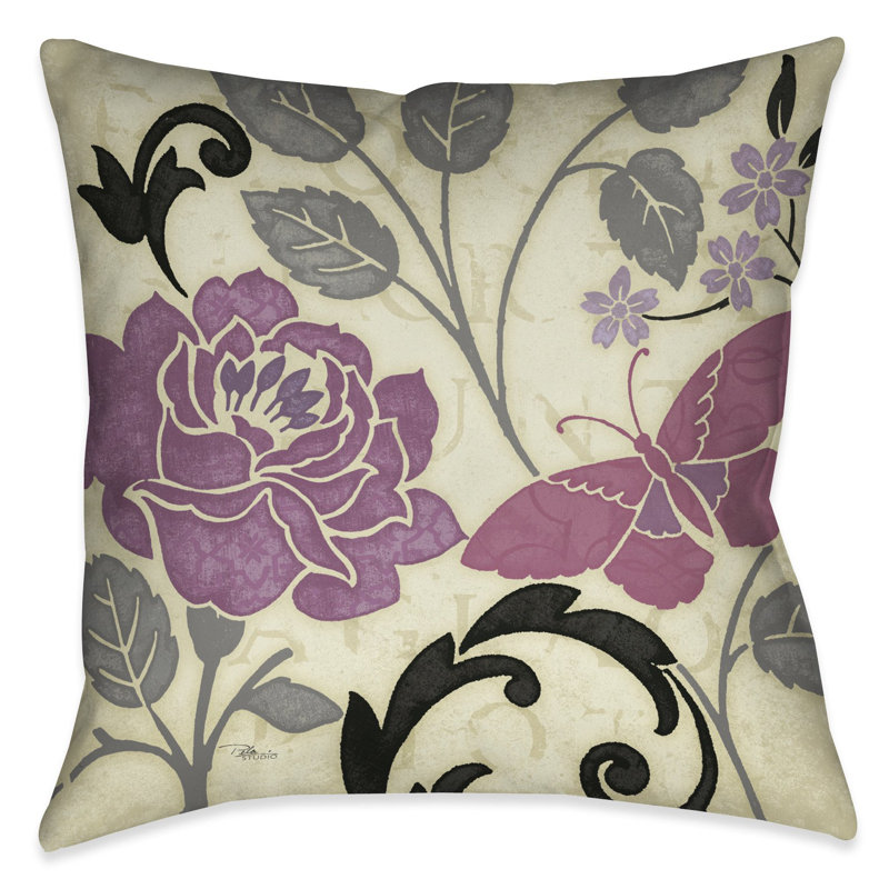 Perfect Petals Square Pillow Cover & Insert, Lavender