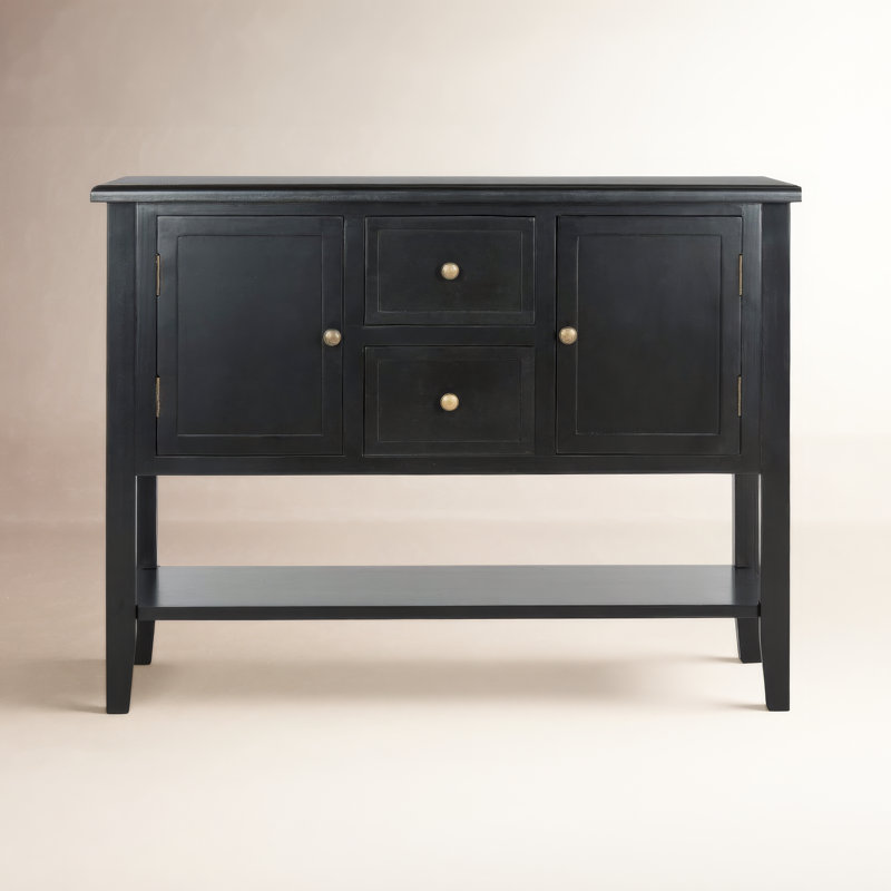Commode d’appoint d’apothicaire à 2 tiroirs freets, Noir
