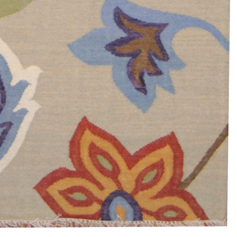 Wool Floral Indoor Rug, Rectangle 5'1" x 7'6"