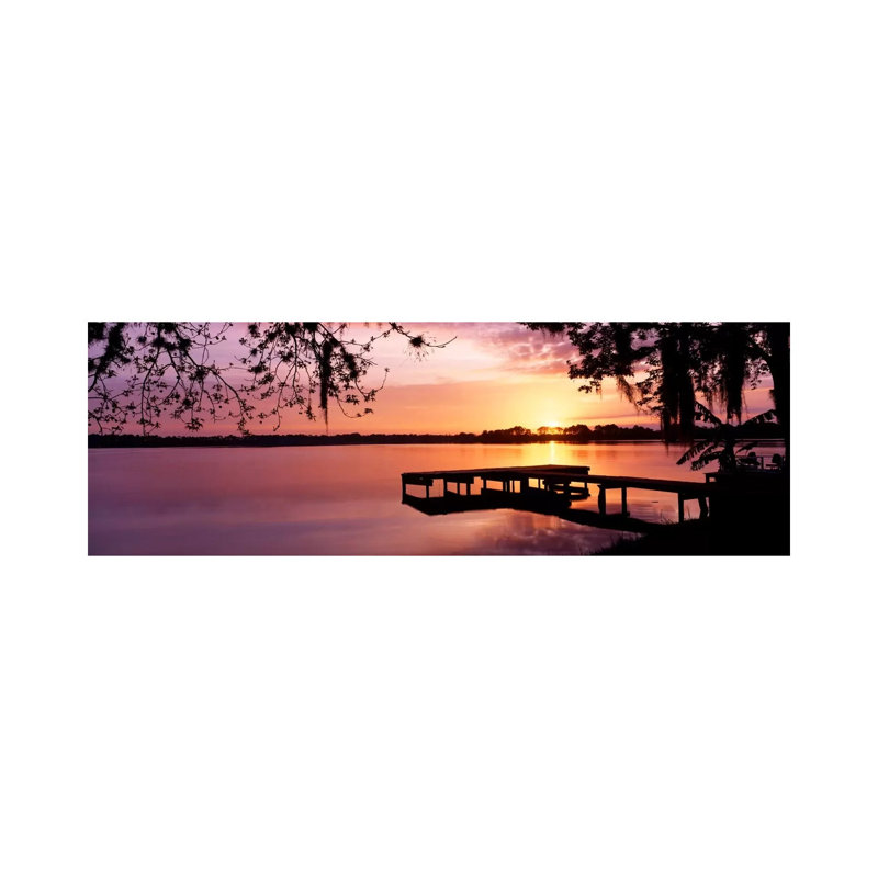 USA, Florida, Orlando, Koa Campground, Lake Whippoorwill, Sunrise by Panoramic Images - Wrapped Canvas Panoramic Print