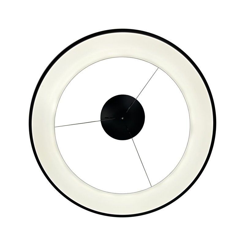 Luminaire suspendu circulaire noir à DEL intégré de 48 watts Alom