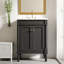 Meuble-lavabo 24 po avec lavabo supérieur, meuble de rangement moderne à 2 niveaux, meuble-lavabo simple, grandes tablettes de rangement-108124910