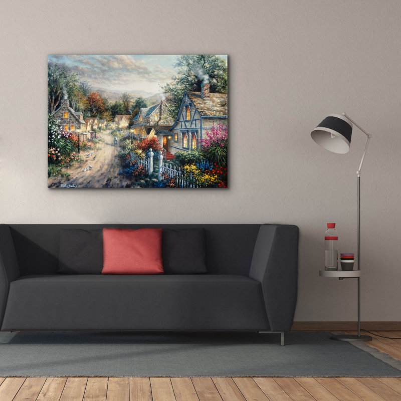 Toile épique Graffiti «Down Cottage Lane» par Nicky Boehme, 54 po x 40 po, H 40 po x l 54 po