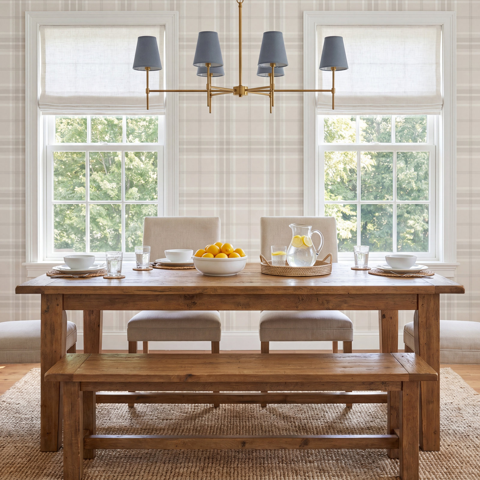 Plaid Wallpaper, Off-White