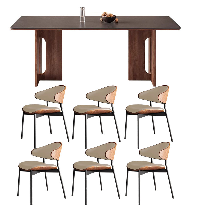 Ensemble de salle à manger rectangulaire rétro, Blanc, H 29,5 po x L 70,9 po x l 31,5 po