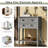 Barbe Narrow Console Table, Slim Sofa Table Sideboards Buffets with Three Storage Drawers and Bottom Shelf-1331804029