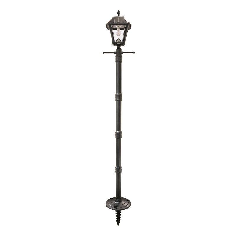 No Wiring Required Baytown Solar Lamp Post with EZ Anchor, Black