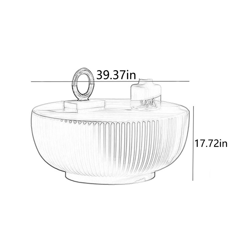 Round advanced creative multi-functional tea table, 17.72" H x 39.37" L x 39.37" W