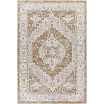 Tapis oriental brun / blanc Finnlagh