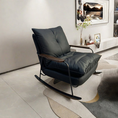 Light luxury style faux leather rocking chair