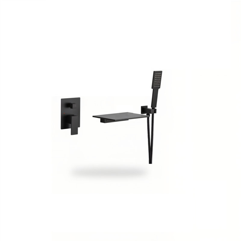 1 Handle Bathroom Bath Shower Mixer with Diverter, Black