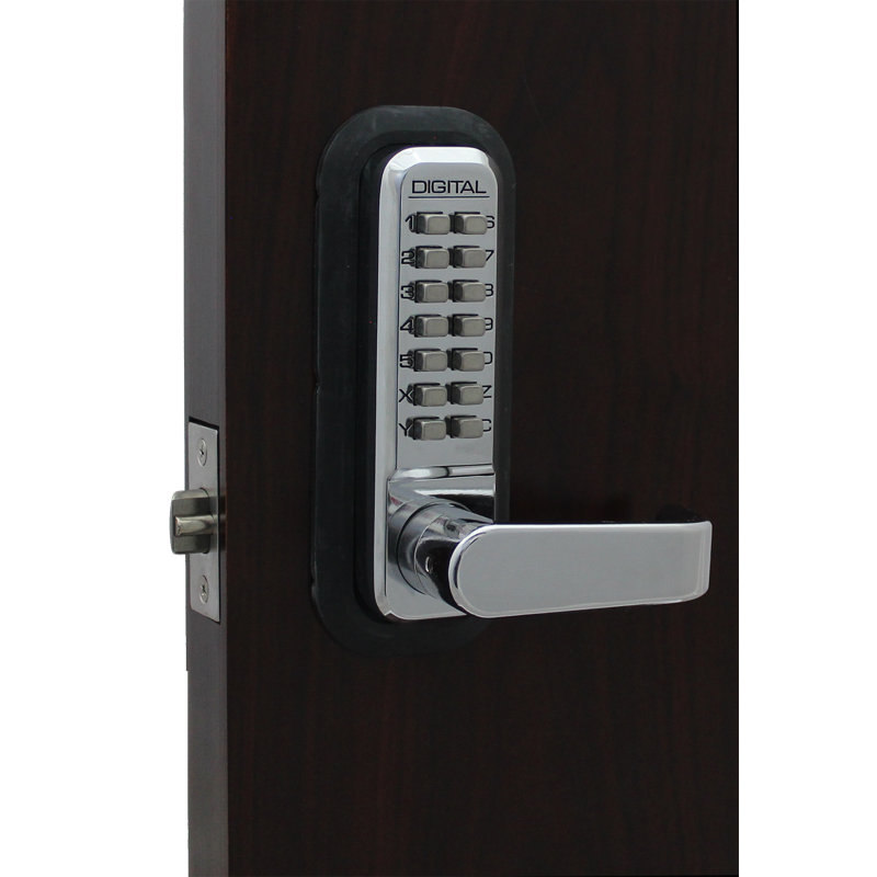 Levier de porte sans clé, Chrome brillant