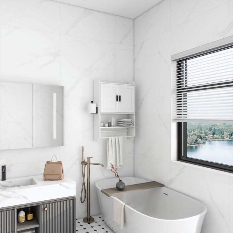 Bathroom Wall Cabinet, White