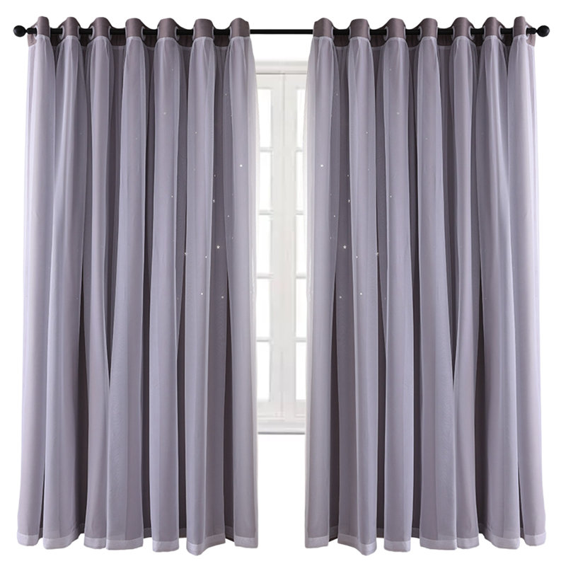 Semi Sheer Curtain Pair, Gray