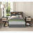 Storage Queen Size Upholstered Platform Bed Frame, MDF and Metal Construction, Classic Gray With Built-In LED Lights and Charging Station
