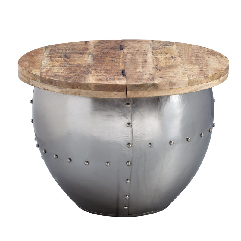 Pieper Solid Coffee Table with Storage, Silver