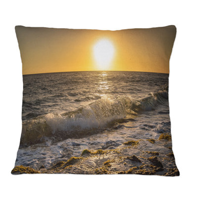 Coussin Tropical Tropical Island Sunset II - imprimé nautique et côtier